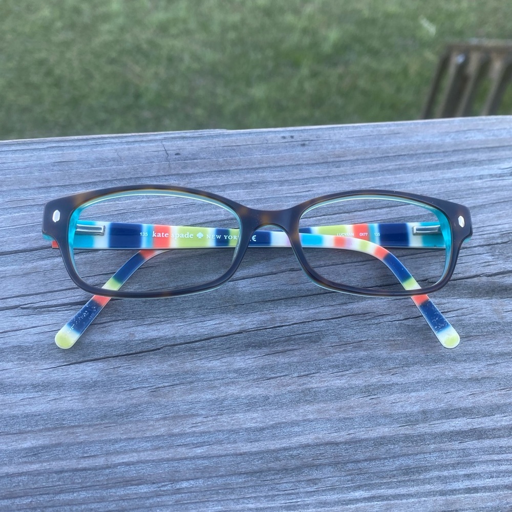 Kate Spade Glasses frames Lucyann Turquoise stripe tortoise